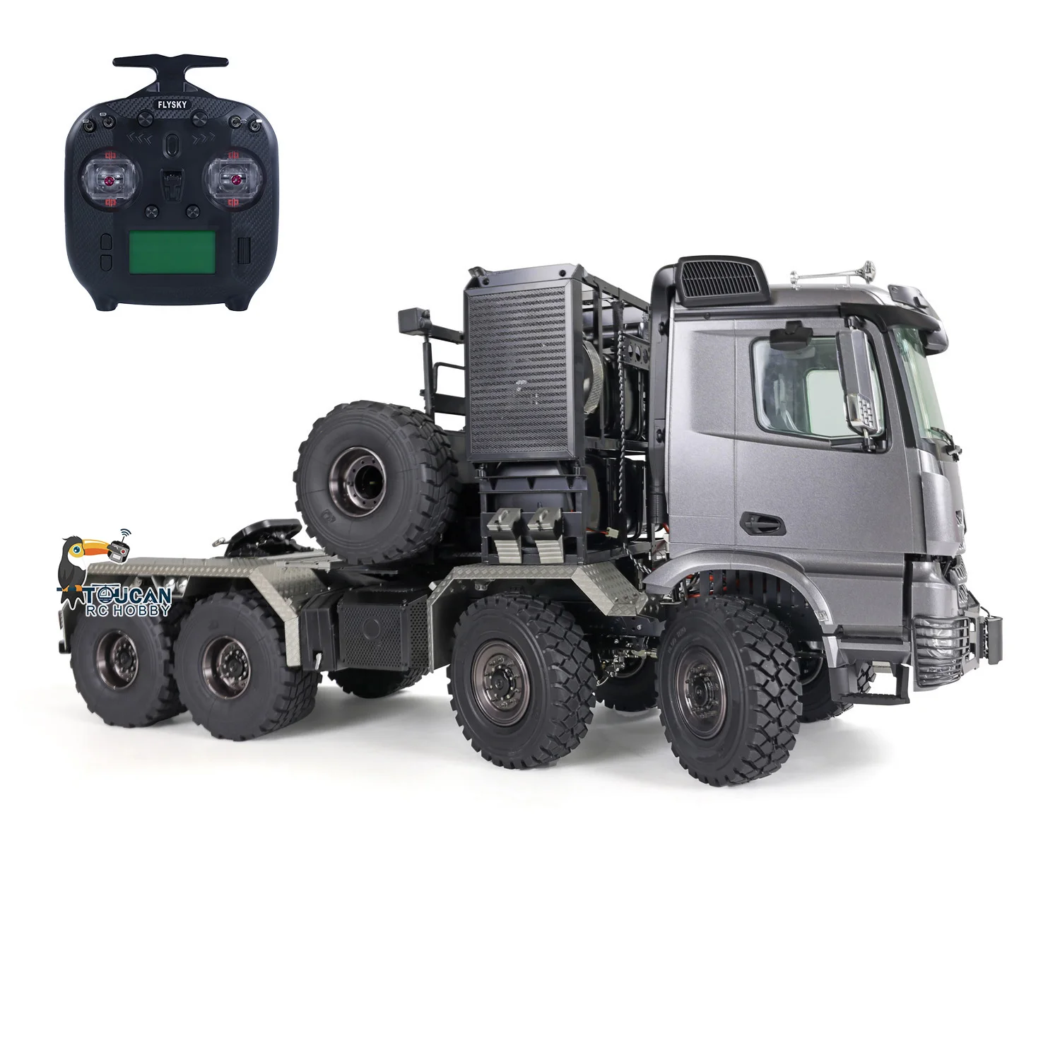 

1/14 JDM-189 8x8 Tonnage Heavy Tow RTR Truck Metal RC Off-road Tractor W/ Differential Axle 3-Speed Gearbox Sound Light System