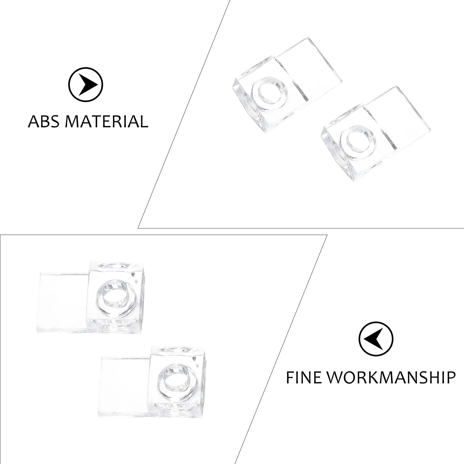 

50Pcs No Drill Mirror Clips Premium Plastic Glass Support Clamp Bracket Transparent Design Mirror Clips Glass Clamp Bracket