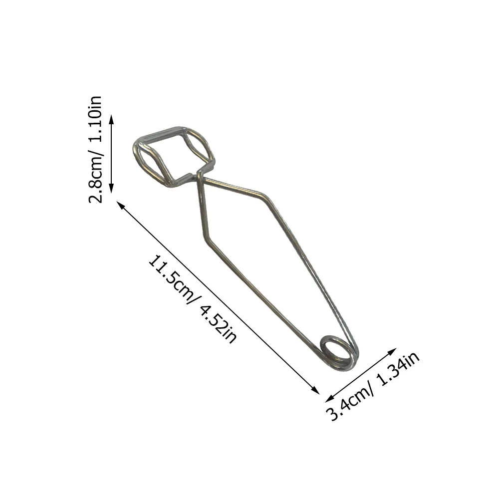 Test Tube Clamp Silver Small Size High Temperature Resistant Scientific Self Closing Spring Structure Supply