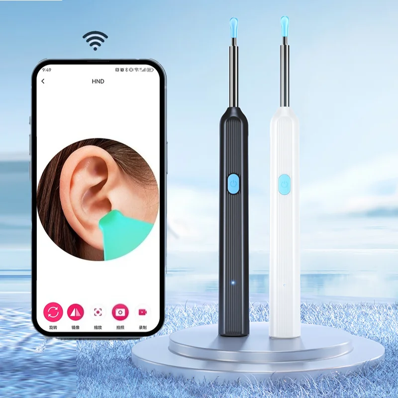 

Adjustable LED Ear Cleaner Kit - Reusable Wax Scoop Tools with Safety Hook & Portable Case, Home Use Lighted Ear Care System