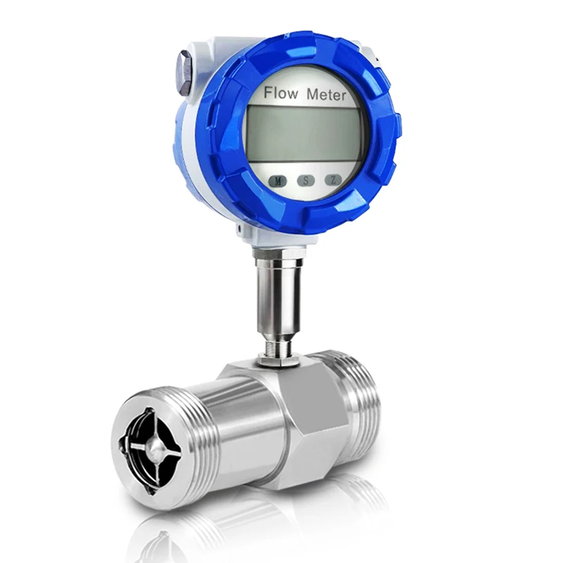 Small Anti-corrosion Stainless Steel Turbine Digital Flowmeter LED Display Electronic Water Flow Meter OEM Supported