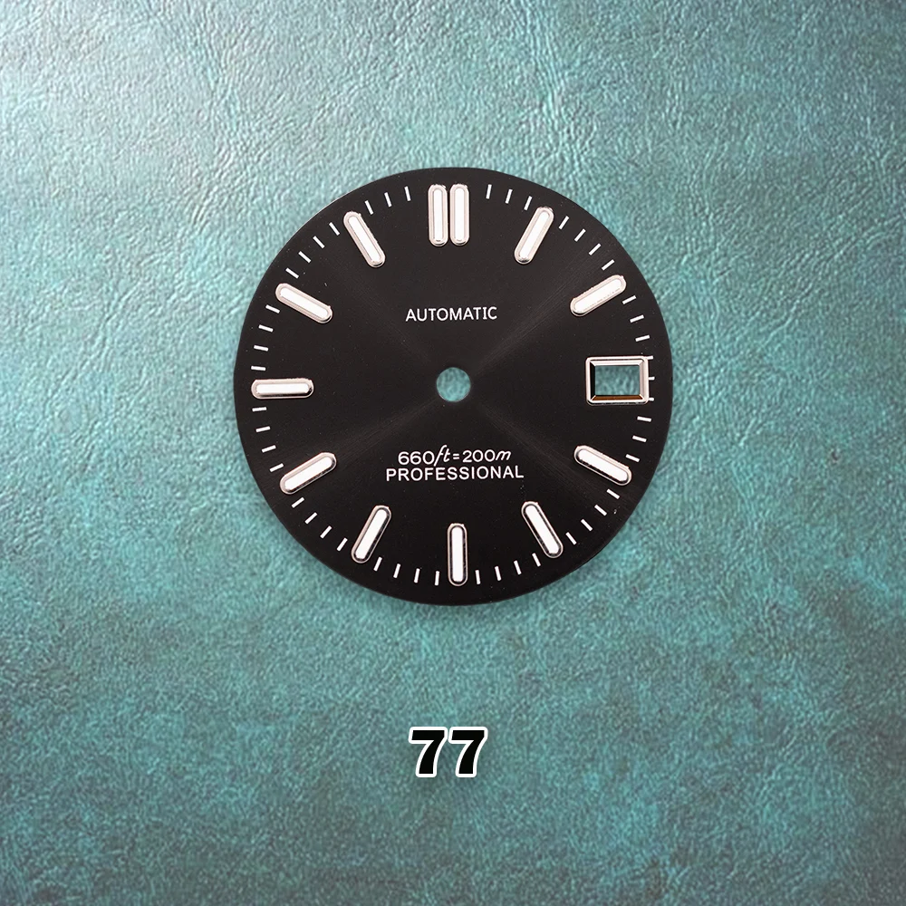 28.5mm S Logo New Blue Gradient Dial Sunray Dial Fit NH35/NH36/4R/7S Movement Green Luminous Watch Modification Accessories