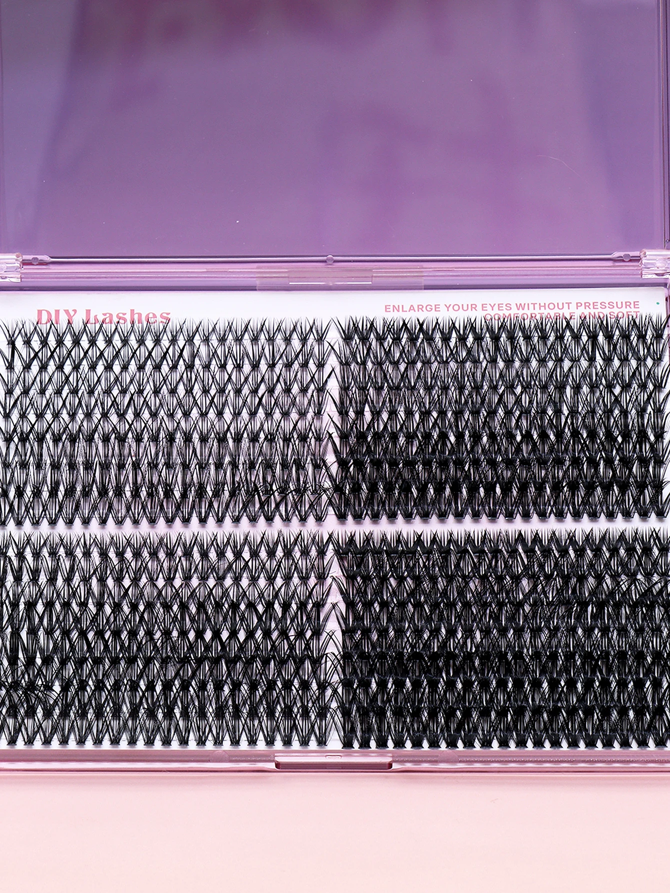 AYRMILLA D-type Curling 640 Clusters, Mixed Single Cluster False Eyelash 30D+40D+50D+60D Large Capacity Multi layer Fairy Eyelash Cluster Assembly False Eyelash DIY Extension Set Mixed Tray