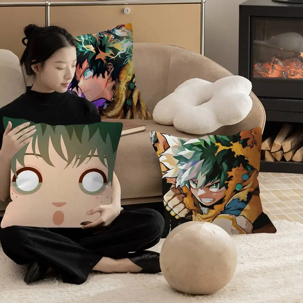 Anime Izuku Midoriya Cushion Cover Car Throw Pillow Case For Sofa Car Christmas Gift 40x40cm 45x45cm