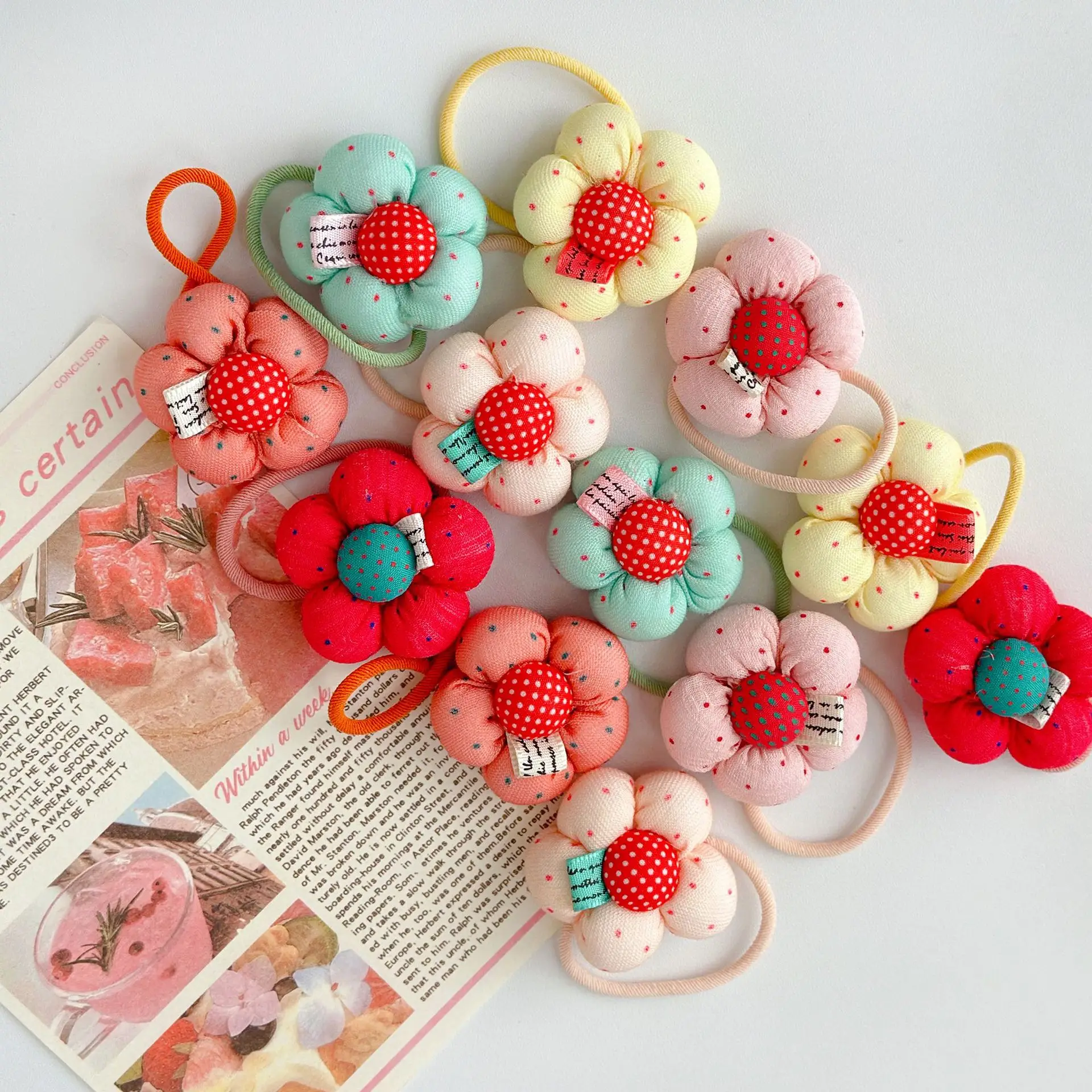 

20pcs Korea Style Hairbands for Baby Girl Hair Accessories Cute Floral Hair Ties New Kids Hair Elastics for Ponytail Rubber Band