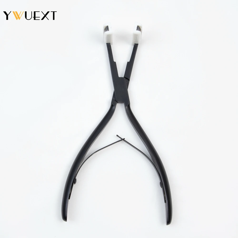 Nastro professionale nelle pinze per estensioni dei capelli Estensioni del nastro di superficie Capelli umani Pinze in acciaio inossidabile nero Strumenti per l'estensione dei capelli