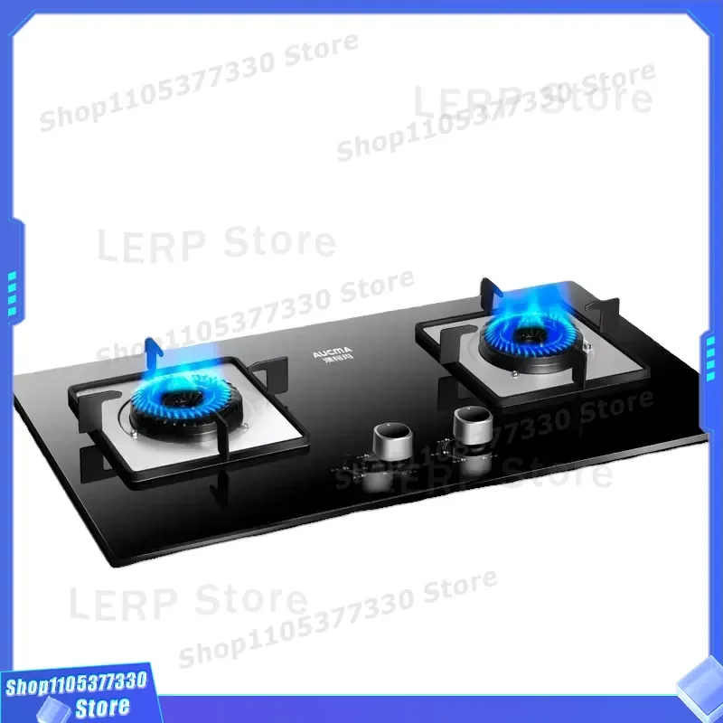 2 Burner Gas Stove Desktop Built-in Energy Saving Kitchen Cooking Appliance for Home Hotel Use Efficient Heat Distribution