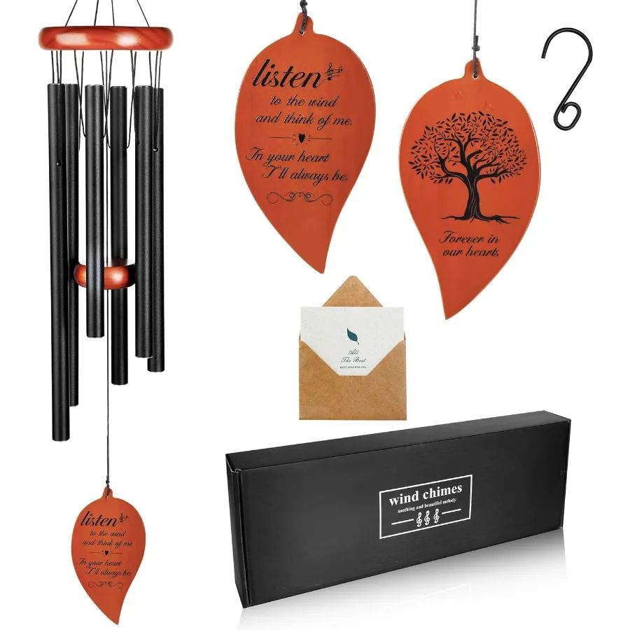 

32'' Metal Memorial Wind Chimes Outdoor Garden Patio Dr with Gift Box Soothing Melodies for Remembrance