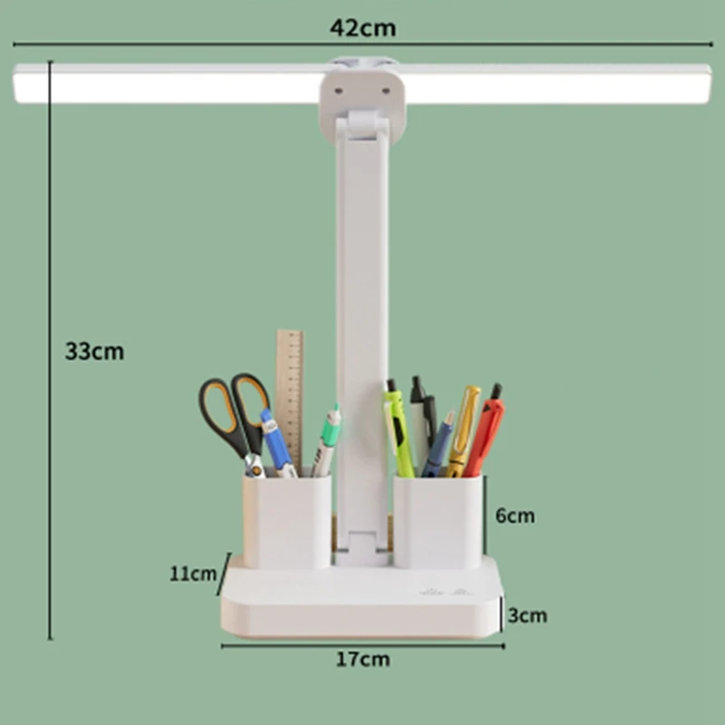 MAKE LED-Lâmpada de mesa-Luz-Com-2-Pen-Suportes-Control-Touch-Plegável-Olho-Cuidado-Lâmpada de mesa-Para-Escritório-Home-Reading-Study