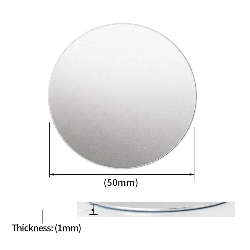 1060 금속 알루미늄 디스크 두께 0.5mm ~ 6mm 직경 50mm 80mm 120mm, DIY 금속 기계 절단 프레임 원형 알루미늄 플레이트, 1 개