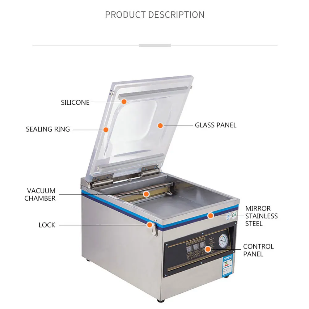 Dual-purpose Fresh-keeping Plastic Sealing Machine Commercial Wet and Dry Food Vacuum Sealer Automatic Vacuum Packaging Sealer