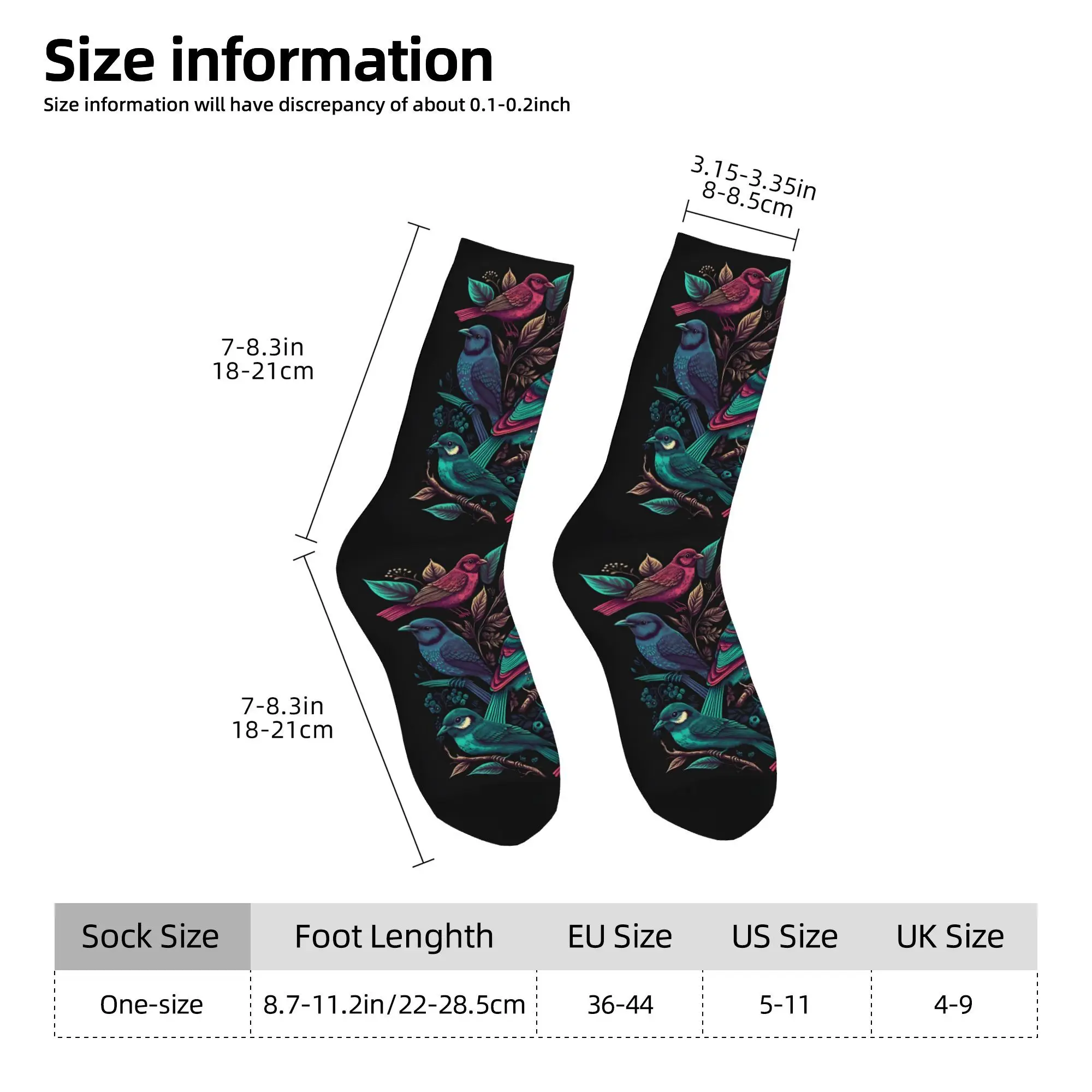 1pc Everybirdy Golder Birds Pattern Printed Men's Socks  Novelty Hip Hop Harajuku Pattern Crew Sock Casual Gift