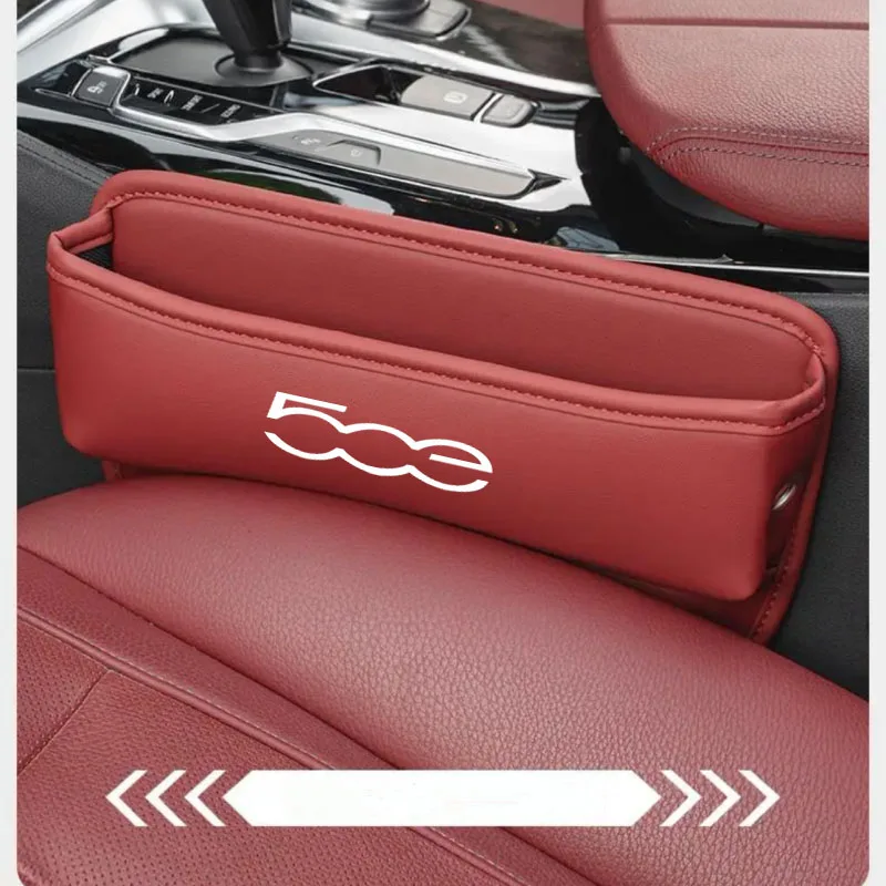 Car Seat Organizer Leather Crevice Storage Box for Abarth 500 595 695 500e Auto Accessories