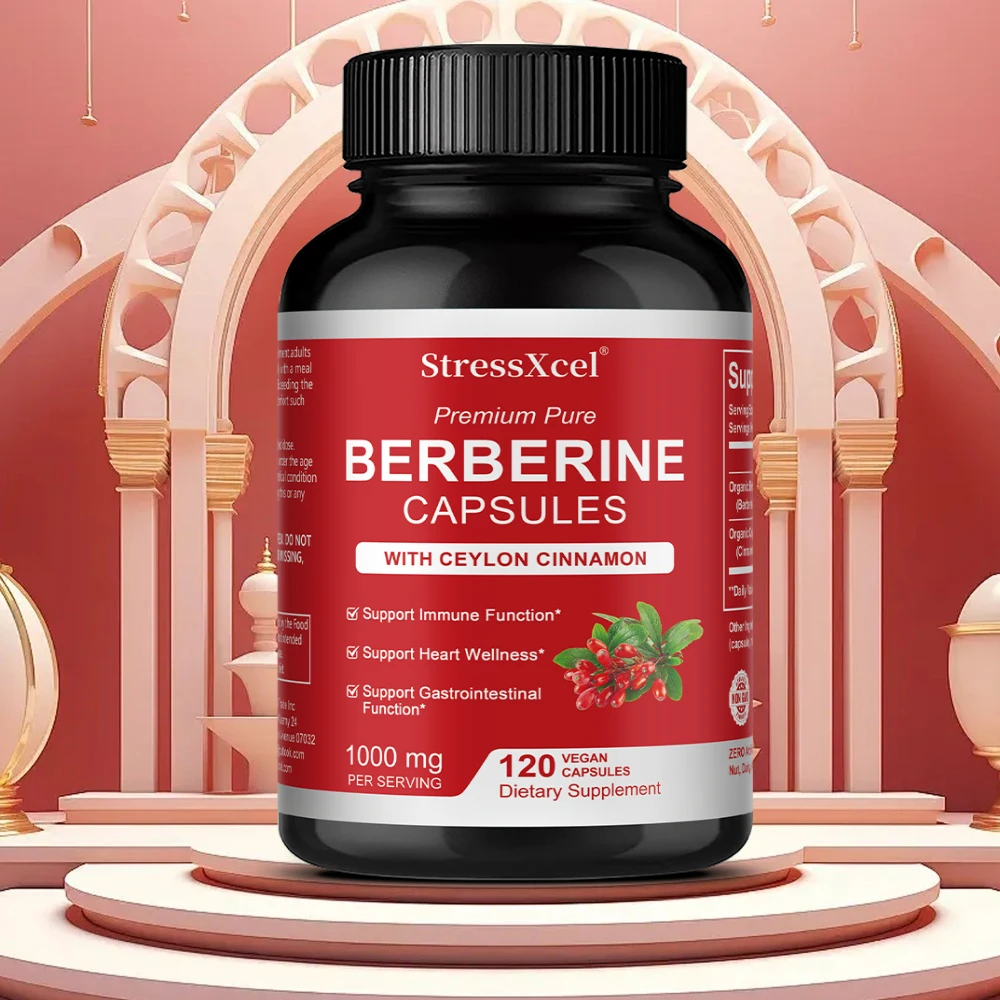 Berberine Supplement - with Ceylon Cinnamon - Supports Immune Function and Maintains Healthy Blood Sugar and Glucose Metabolism