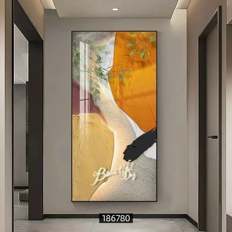 Entrance decorative painting, high-end atmosphere corridor, murals at the end of the aisle, and paintings are hung on the wall
