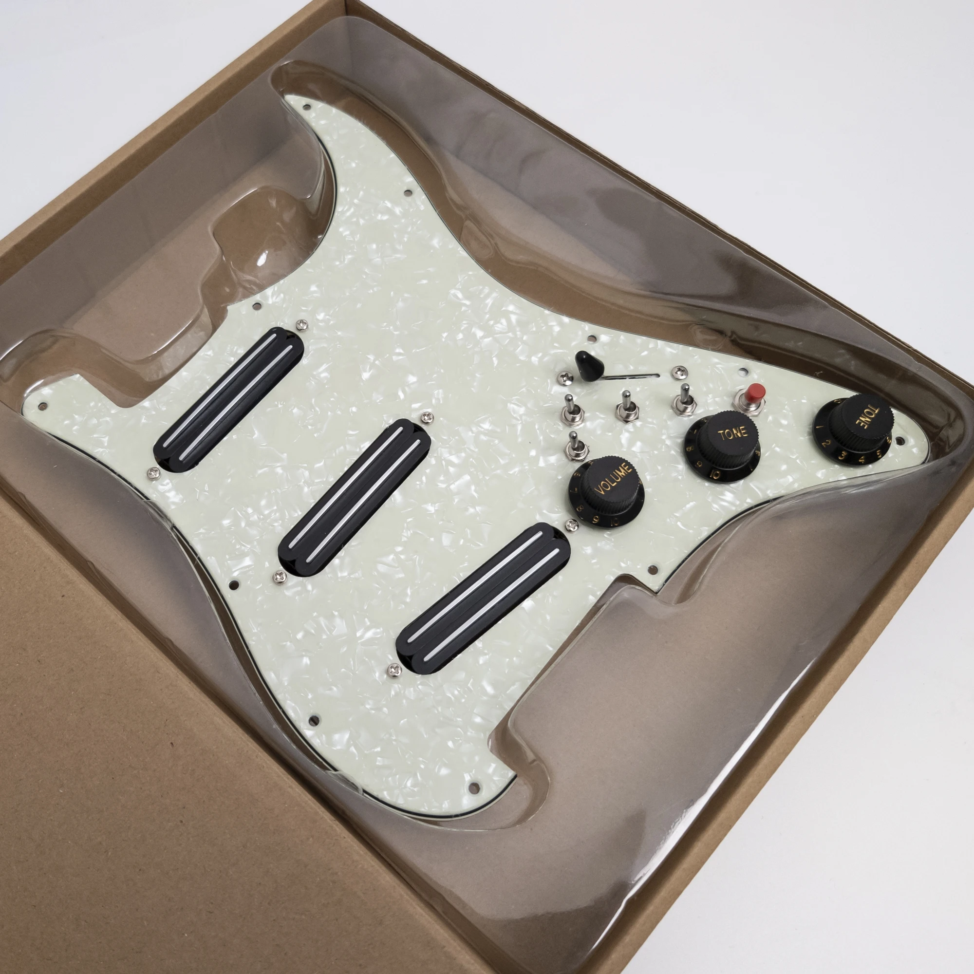 

SSS Electric Guitar Prewired Loaded Pickguard Coil Splitting Single Coil Pickups Set for ST Electric Guitars Replacement Parts