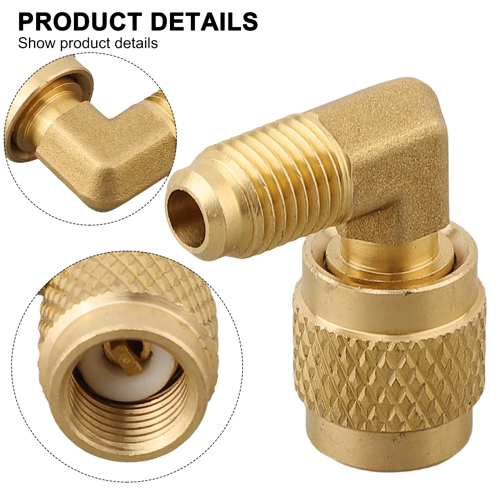 Conector de cobre para ar condicionado, R22 a R410 -=-= conversão-90 ° integrado, 1/4 a 5/16, acessórios