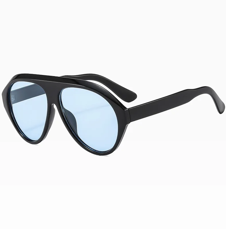 Piloten-Sonnenbrille mit großem Rahmen, Unisex, Übergröße, modische braune Sonnenbrille, Markendesign, Winterbrille – Detail 24