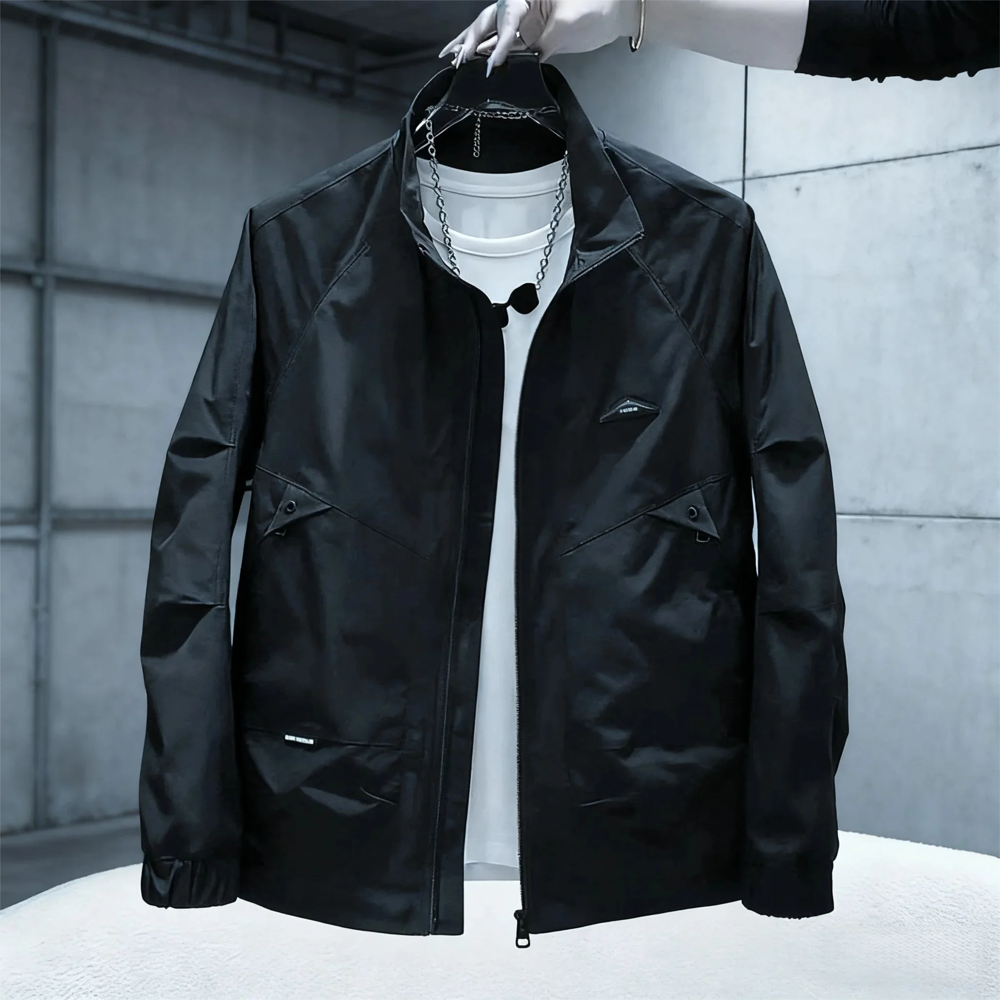 European-Style Fashion Stand-Collar Jacket for Men, Trendy Brand, Versatile & Casual, American-Style Men's Windbreaker, High-End