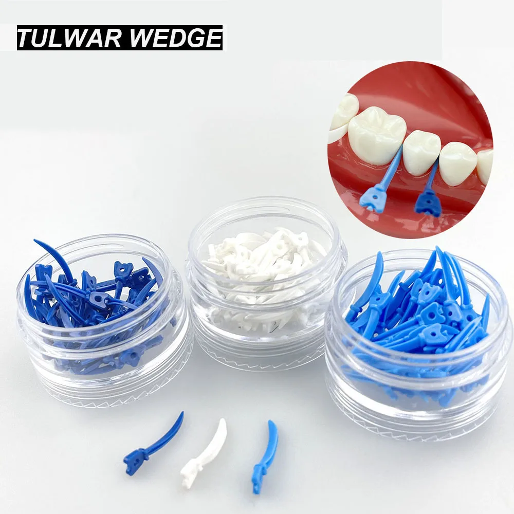 Dental Wedges for Sectional Matrix System Refill Wedge Disposable Plastic Tulwar Wedges with Hole Dental Products