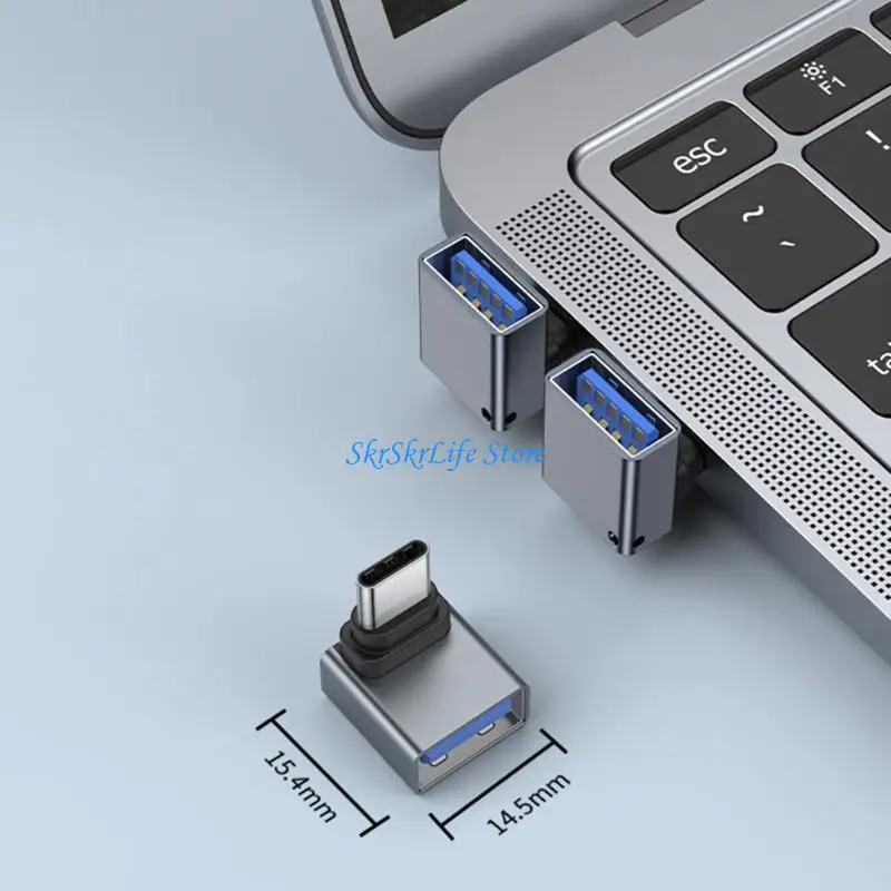 

E65E USB Connector to Type C Male 90 Degree Right Angled Converter Adapter