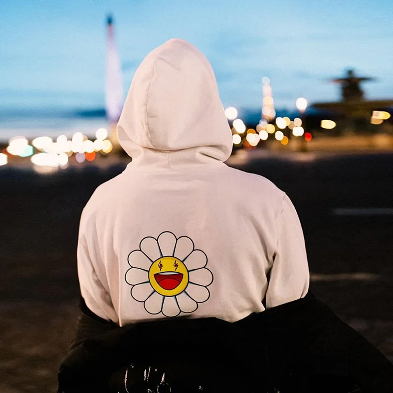 Men\'s fashion brand Europe and the United States ins casual fashion Murakami Long sunflower hooded high quality hoodie hoodie