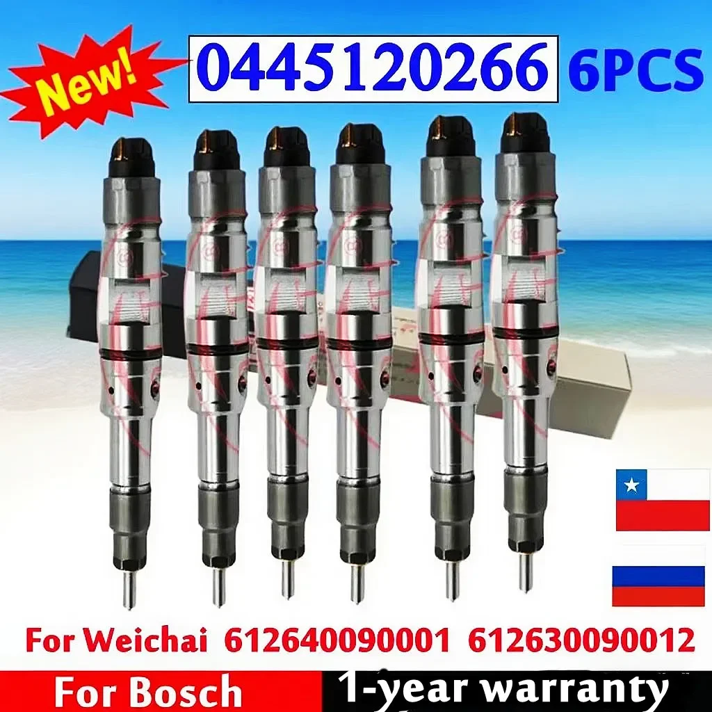 

6PCS 0445120266 OEM Nozzle 612640090001 612630090012 New Diesel Fuel Injector 0 445 120 266 for WEICHAI WP12 EURO IV 6PCS