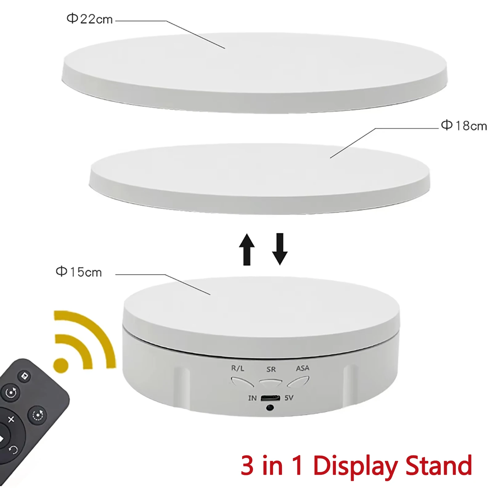 

3 Speeds Electric Rotating Visualizer 360° Turntable Regulation USB Charge Display Stand For Video Shooting Prop Jewelry Shoes