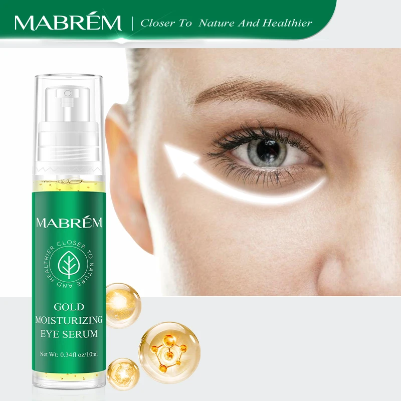 MABREM 22k Golden Eye Serum Moisturizing Anti-Wrinkle Anti-Age Hyaluronic Acid Remover Dark Circles Against Puffiness And Bags