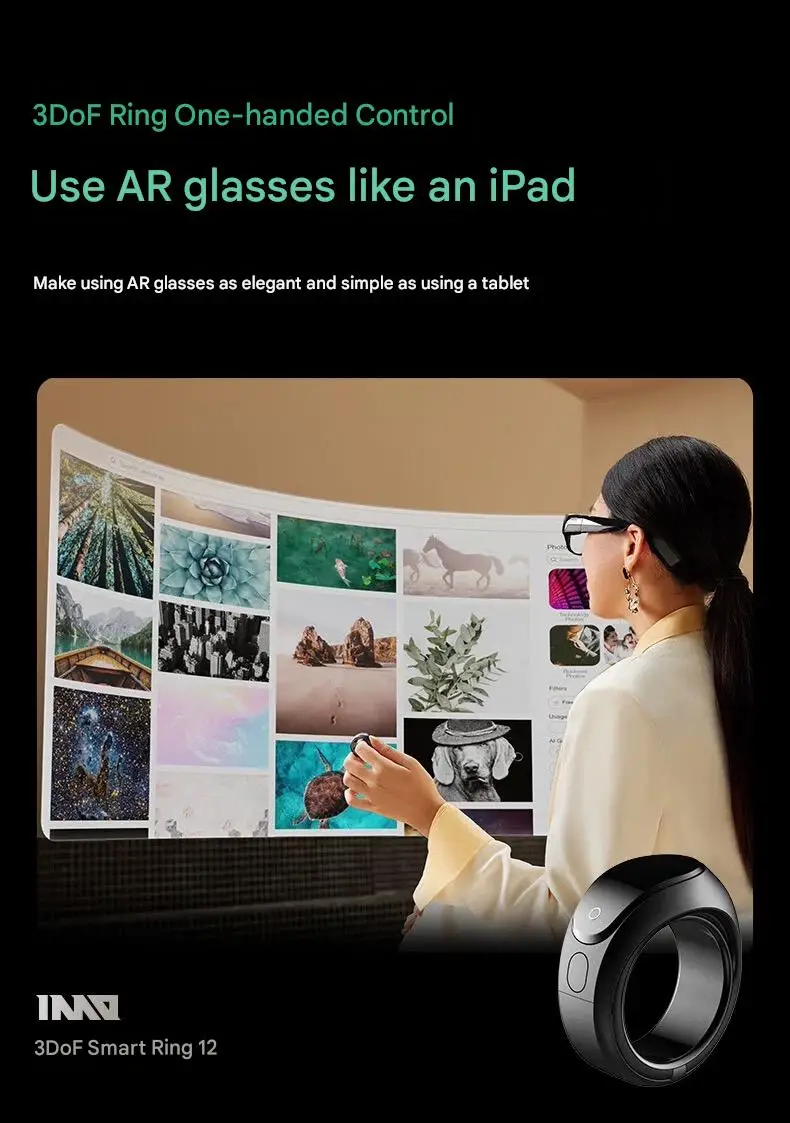 2025 INMO AIR 3 AR VR AI نظارات الواقع المعزز 16MP كاميرا 8 النواة دعم GPT Deepseek 1080P نظارات الشاشة
