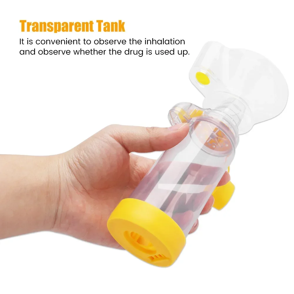 Automizer Spacer Mist Storage Compressor Nebulizer Tank chamber with Mask Cup for Baby Adults Children Asthma Inhale Chamber
