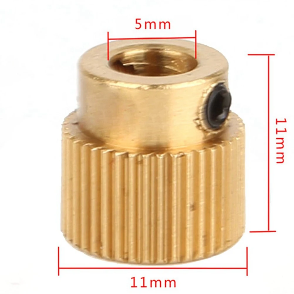 Leading-6Pcs Rugged 3D Printer Parts Driver 26 Tooth Gear Brass Extruder Wheel Gear For Printer Cr-10 Cr-10S S4 S5 Ender 3 Pro