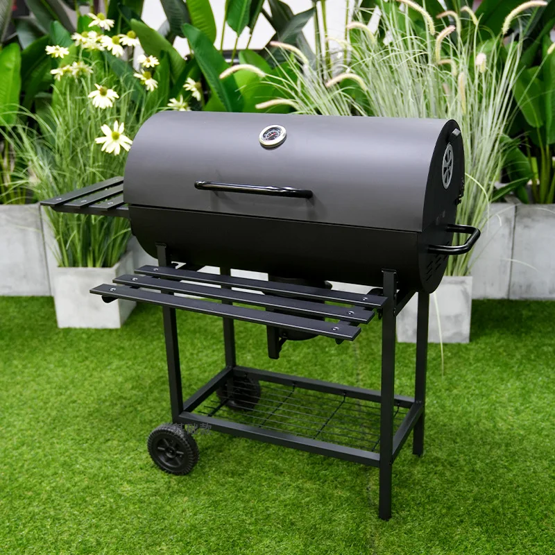 Automatic Rotating Skewer Charcoal Grill Electric BBQ for Outdoor Camping Backyard Patio Heavy Duty Steel Portable Home Use