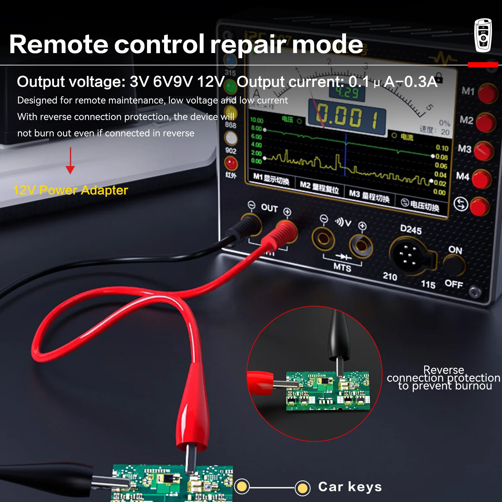 I2C C07 Schlosser Nr. 1 Multifunktions-Fernbedienungs-Reparaturwerkzeug für Frequenzprüfmodus, Messung der Spannungs-, Strom-, Wellenform