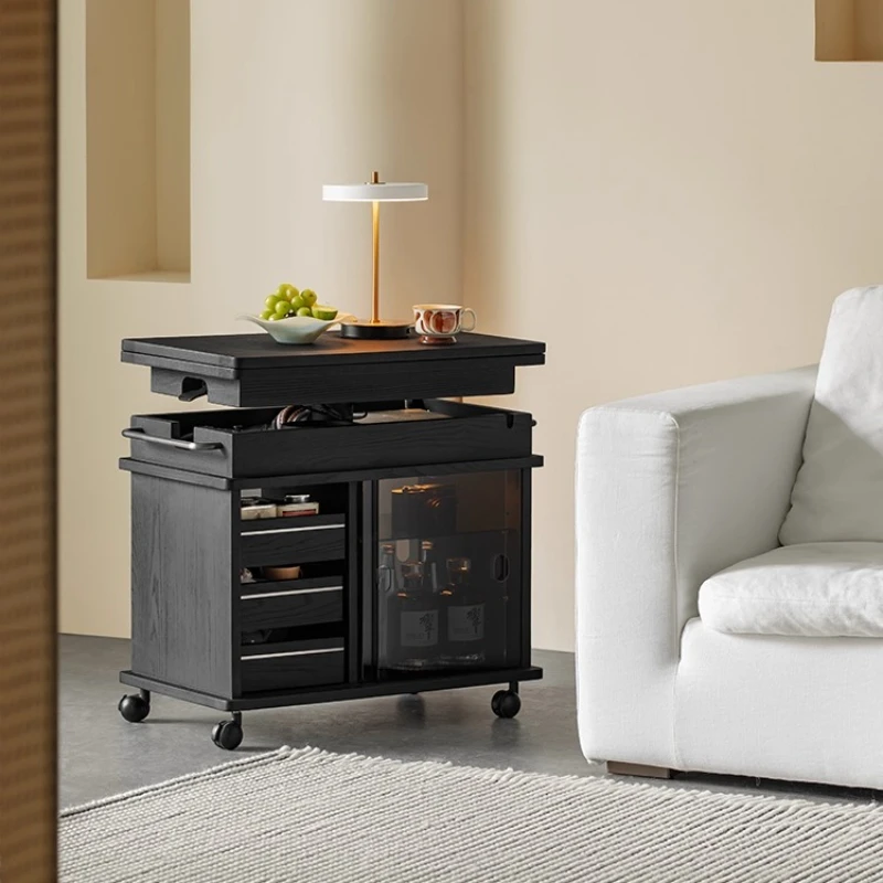 

Solid wood folding modern simple trolley bedroom living room movable side few