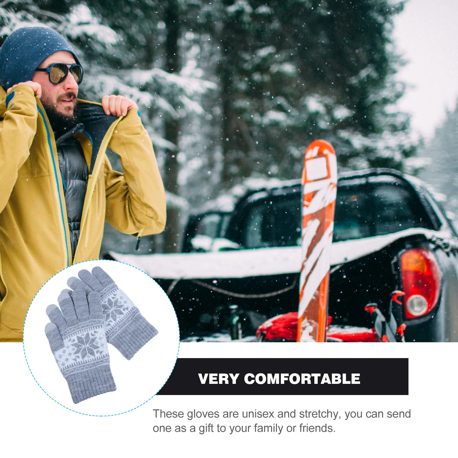 

1 пара перчаток с сенсорным экраном, мягкие вязаные теплые зимние ветрозащитные перчатки для мужчин и женщин, велоспорт, упражнения в холодную погоду