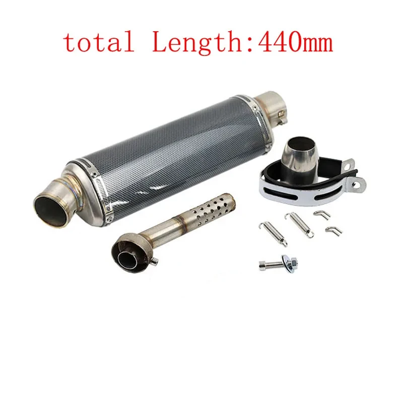 51mm Universele Motorfiets Uitlaat Rvs Uitlaat Escape 310 370 440mm Pijp 100cc-1000cc ATV GP Scooter Voor fz6 pcx125