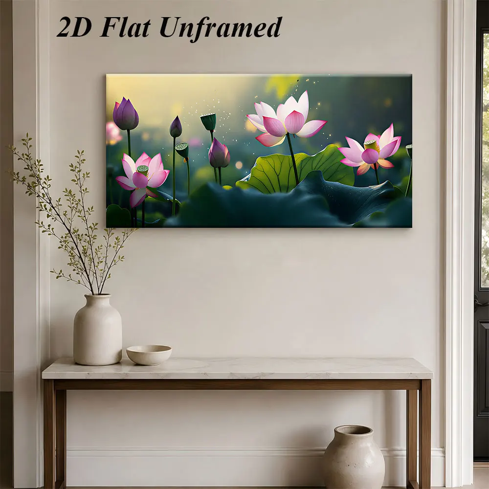 1 piece of fresh lotus frameless decorative painting, modern minimalist style, natural artistic conception decoration, 2D plan