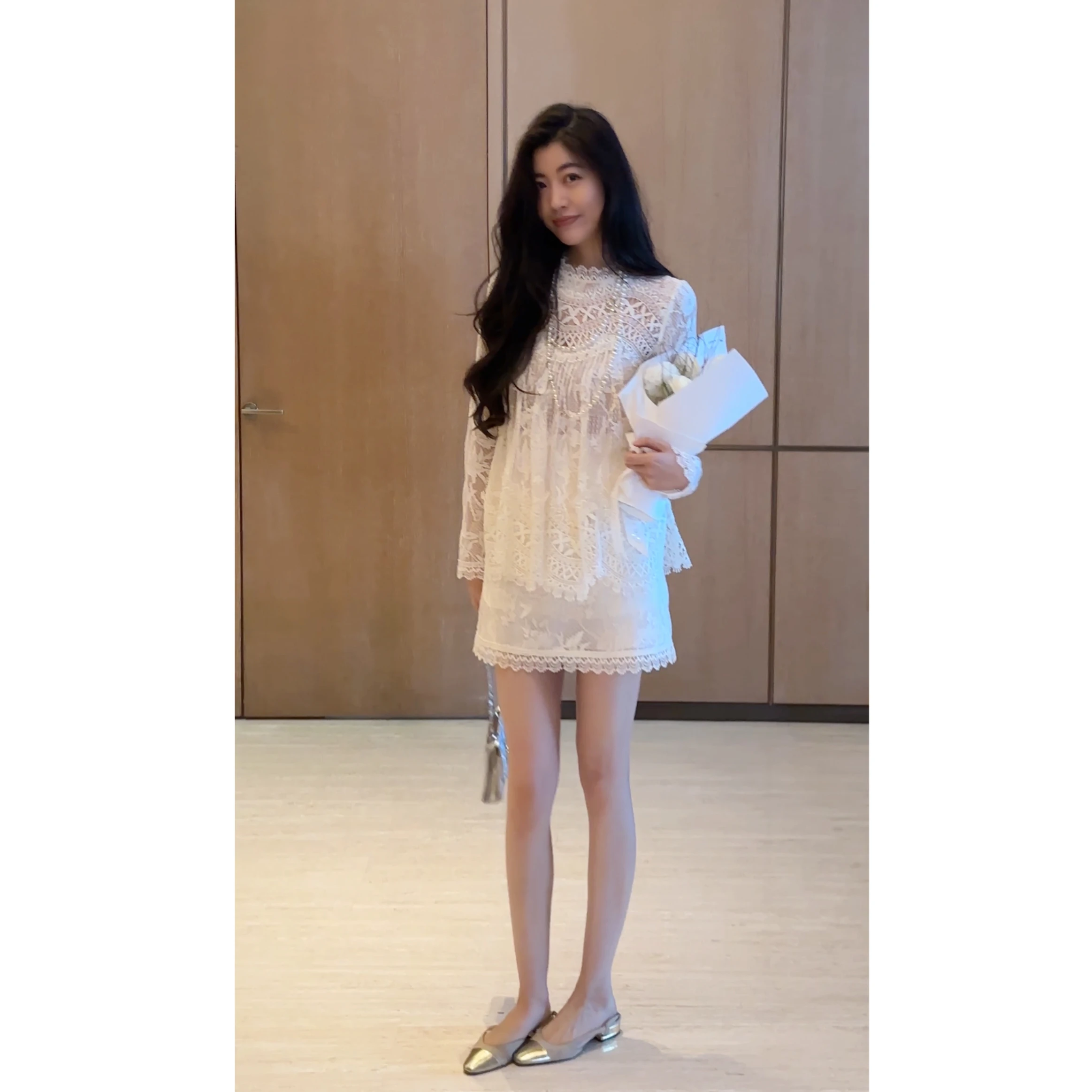 

2NCOU Nie Nie Весенняя новинка: модная, изысканная, тяжелая кружевная полупрозрачная блузка с микро-прозрачными вставками