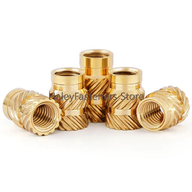 100pcs M3x5.7x4.6mm Thread Knurled Brass Threaded Heat Set Heat Resistant Insert Embedment Nut for 3D Printer accessories