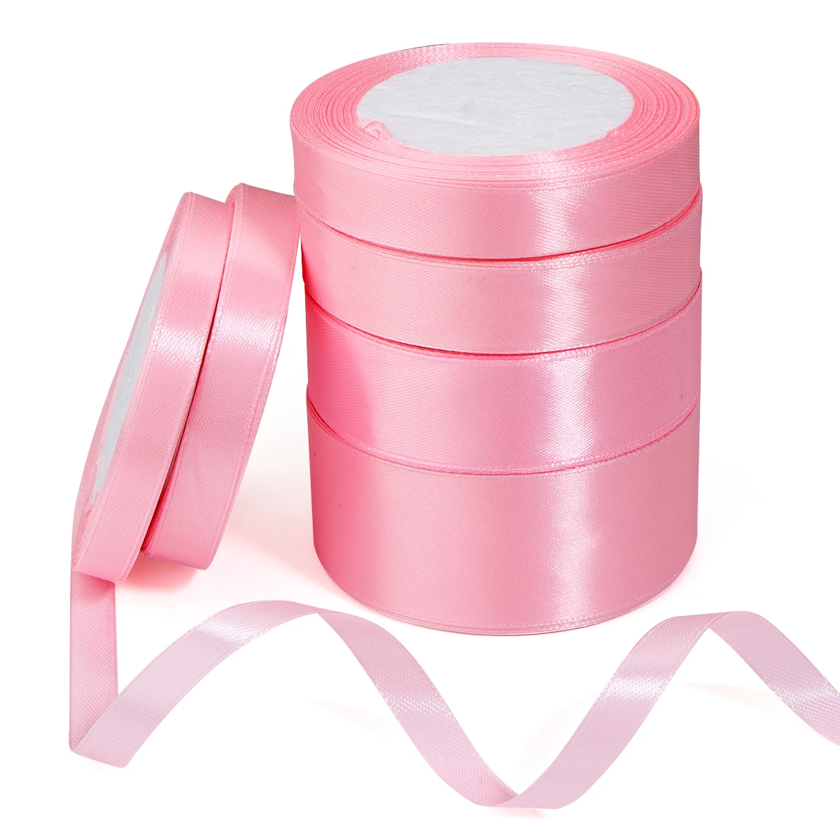 25 Yards rosa Satinbänder für DIY Hochzeit Geburtstag Party Valentinstag Weihnachten handgemachte Geschenke Blumenstrauß Verpackung Dekoration
