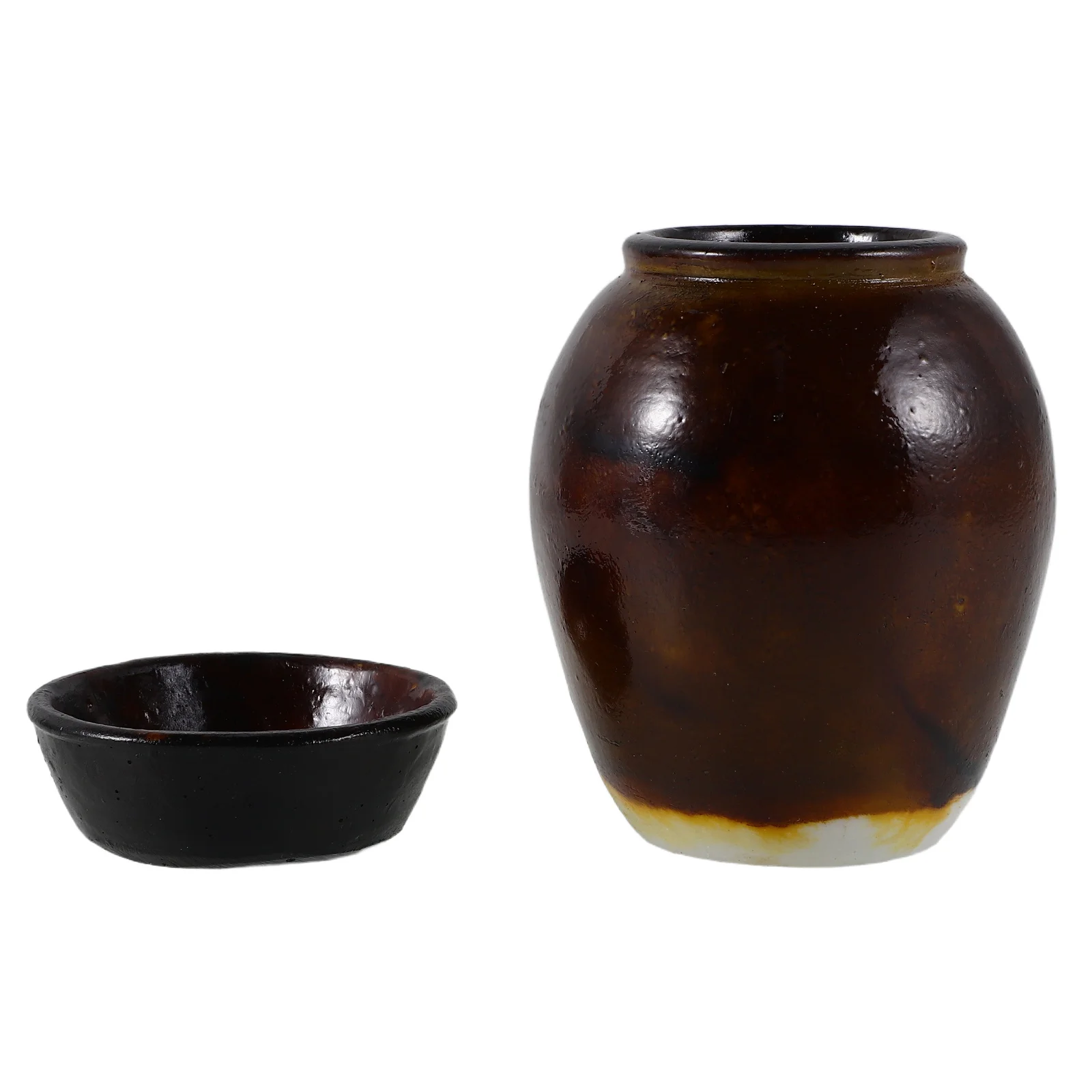 

Mini Traditional Pickling Pot Decorative Jar Props Tiny Crock for Kitchen Dollhouse Scenery Props Korean Decor