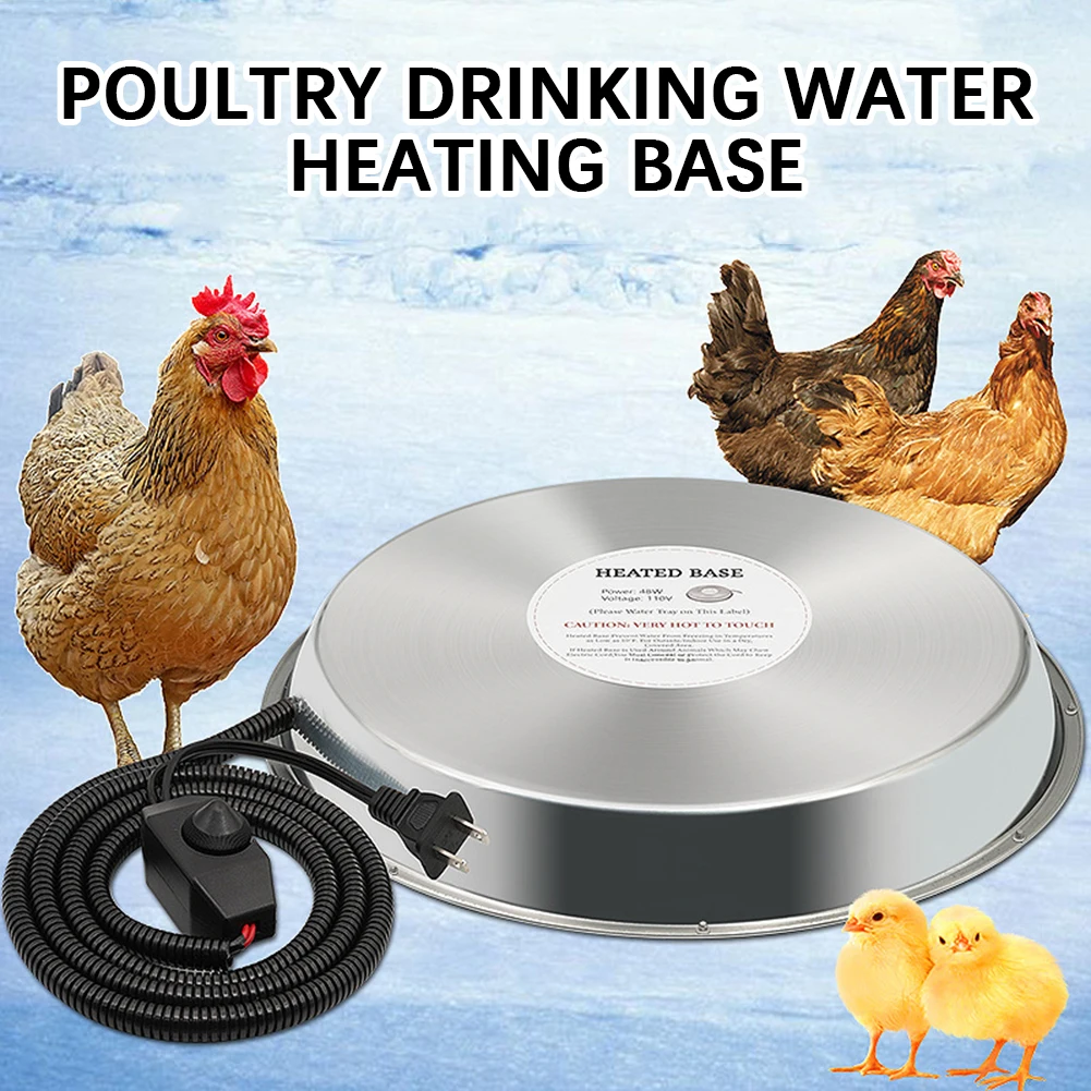 Heating Base With Chew-Resistant Cord Outdoor Chicken Waterer