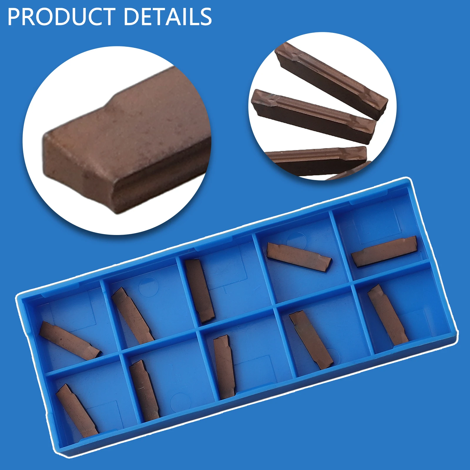 MGMN200-G 10Pcs Carbide Inserts 2mm Width Gold Grooving Tool Tips Set For MGEHR MGIVR Lathe Turning CNC Machining Parts