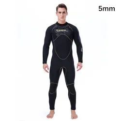 Men's Thickened and Thermal Diving Suit 5mm Wetsuit Keep Warm for Snorkeling Surf Swimming Winter One-Piece Neoprene Swimwear