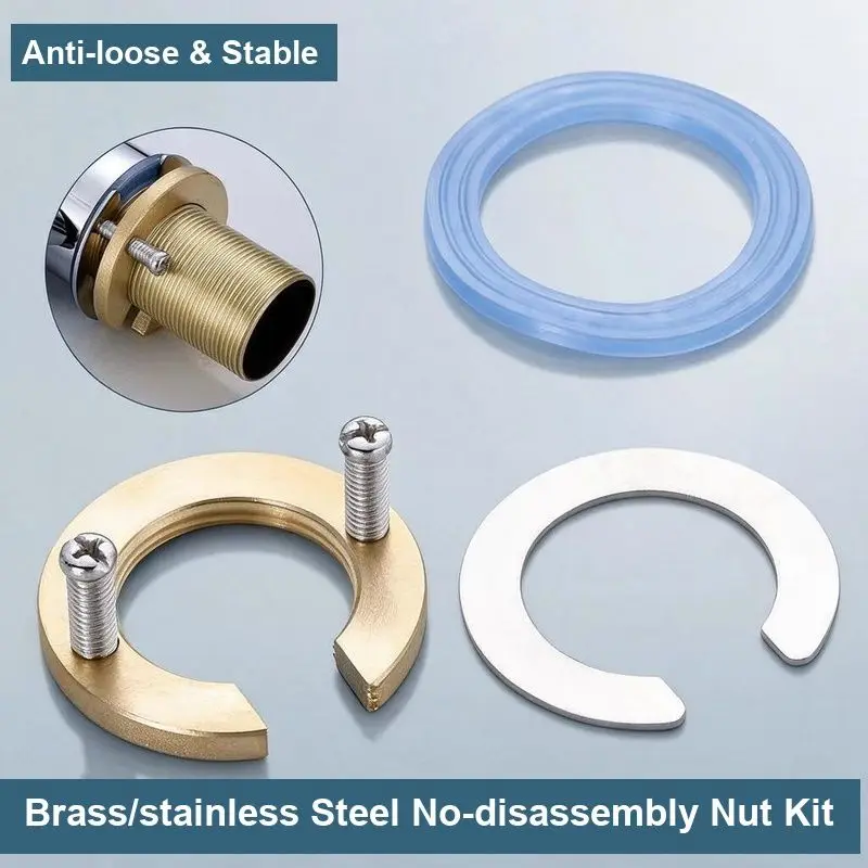 Kitchen Hot and Cold Faucet Anti-loosening Nut Washing Basin Copper Accessories Fixed Buckle Base