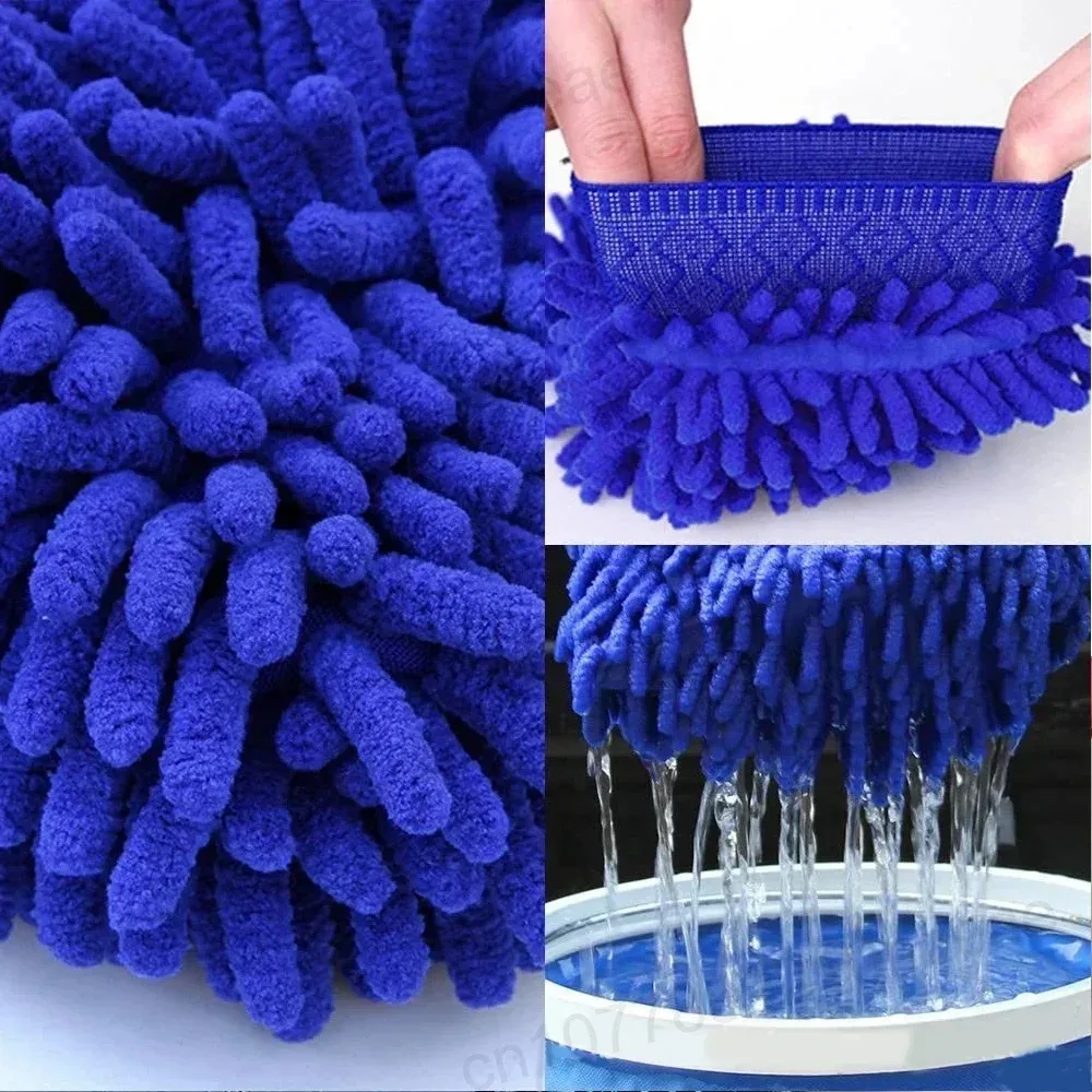 1/10PCs Motorcycle Car Chenille Coral Fleece Gloves Car Wash Gloves Washing Wiper Car Cleaning Towel Auto Dust Washer Mitt Tool