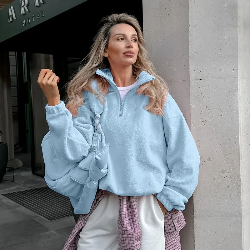 New Lapel Faux Fur Jacket Pullover Solid Loose Furry Jacket Fluffy Faux Lamb Stylish Casual Plush Coat Long Sleeves Warm Thick