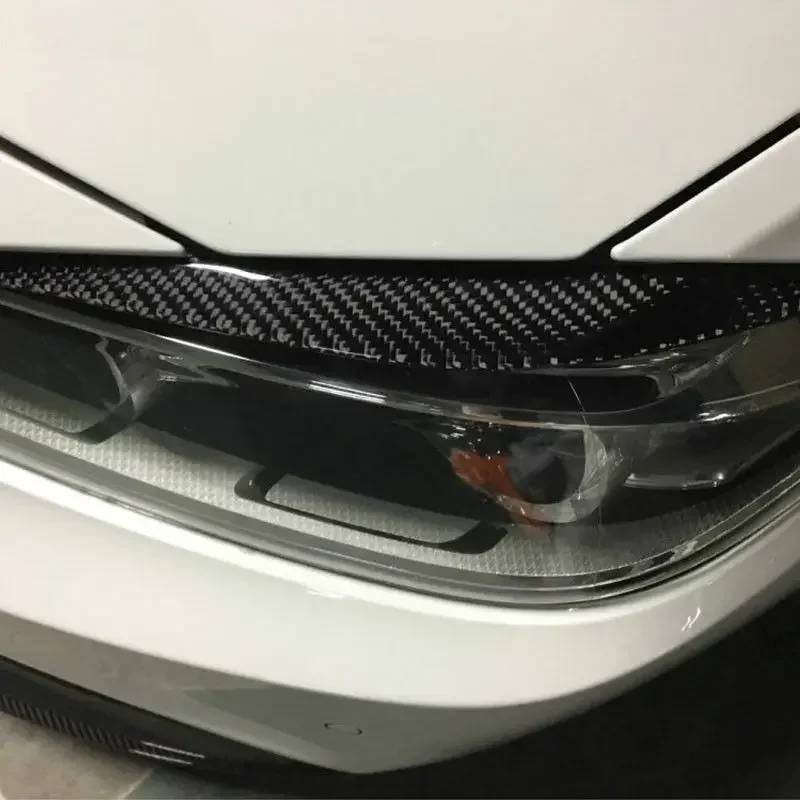 For BMW 3 4 Series F30 F32 F33 F36 F80 M3 F82/F83 M4 Soft Carbon Fiber Car Headlight Eyebrows Eyelid Sticker Car External Parts