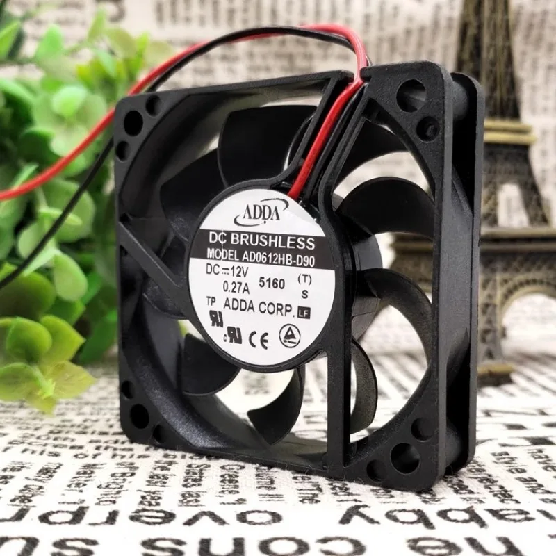 New Cooler Fan for ADDA AD0612HB-D90 6015 12V 0.27A 6CM Dual Ball Cooling Fan 60x60x15mm